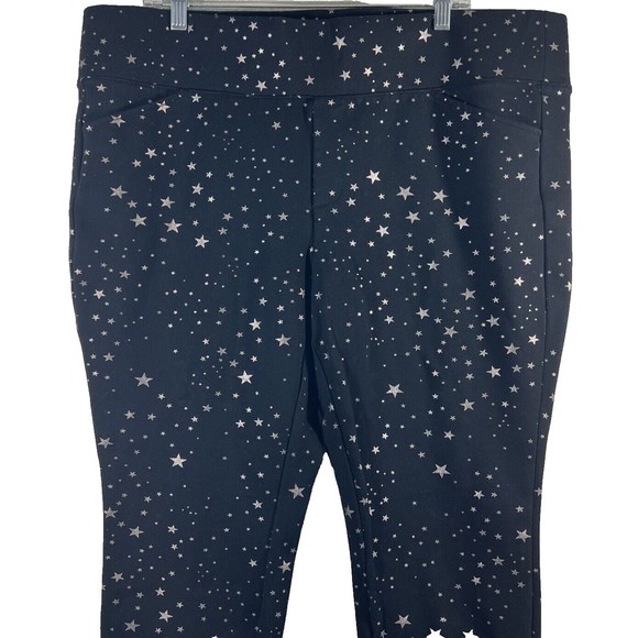 Torrid Pixie Ponte Knit Stretch Pull on Pants Metallic Stars Black Size 3R (3X) - Picture 3 of 16